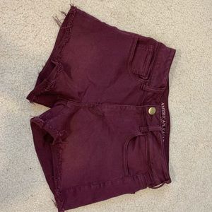 High rise American Eagle burgundy shorts